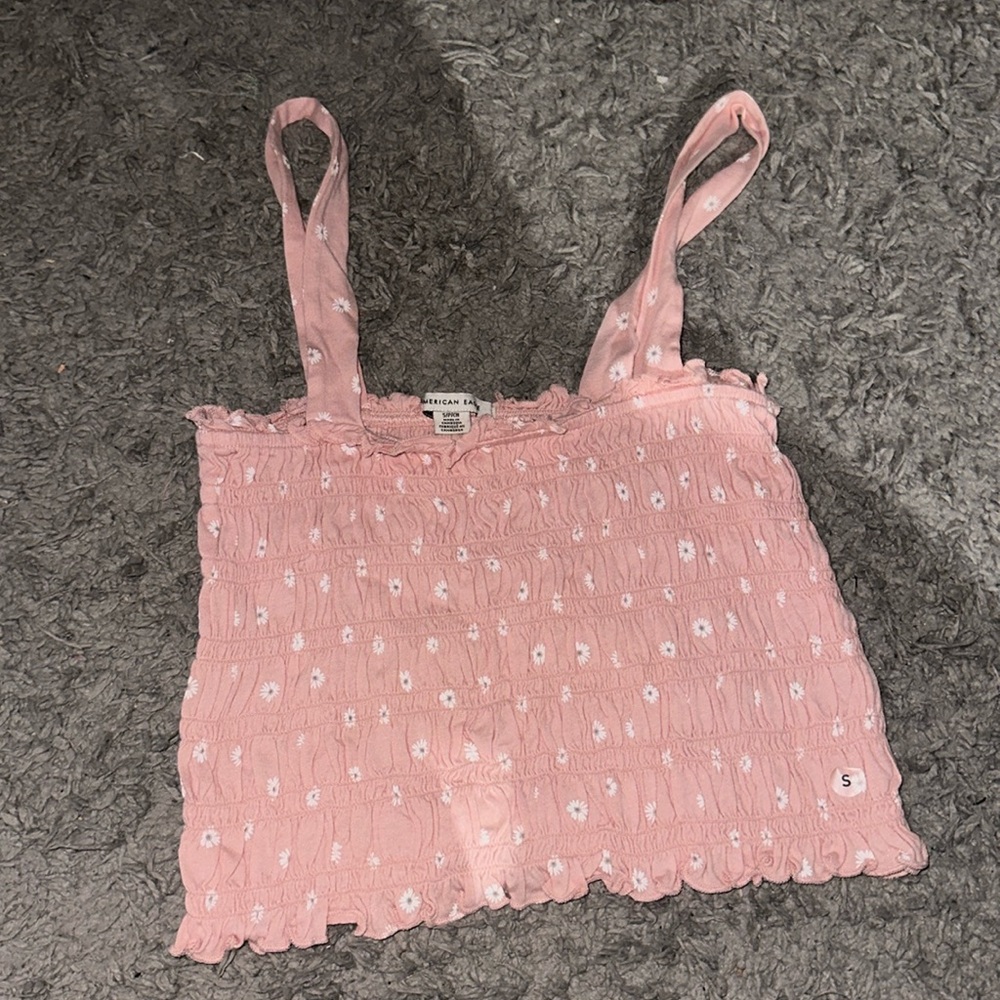 PRETTY PINK FLOWER CROP TOP!! AE SIZE XS
